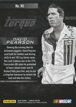 2016 Panini Torque - Nicknames Gold #N5 David Pearson Back