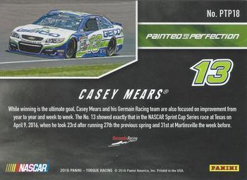 2016 Panini Torque - Painted to Perfection Green #PTP18 Casey Mears Back