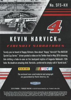 2016 Panini Torque - Silhouettes Firesuit Signatures #SFS-KH Kevin Harvick Back