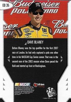 2008 Press Pass Eclipse - eBay Previews #EB 35 Dave Blaney Back