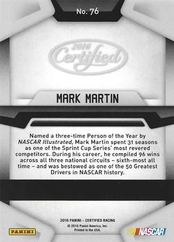 2016 Panini Certified - Mirror Blue #76 Mark Martin Back