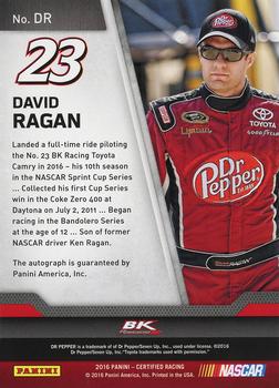 2016 Panini Certified - Certified Signatures Mirror Gold #DR David Ragan Back