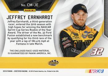 2016 Panini Certified - Complete Materials Mirror Purple #CM-JE Jeffrey Earnhardt Back