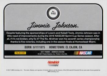 2017 Donruss - Gold Foil #102 Jimmie Johnson Back