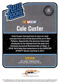 2017 Donruss - Blue Foil #31 Cole Custer Back