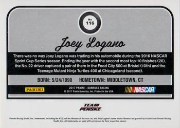 2017 Donruss - Blue Foil #116 Joey Logano Back