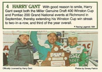 1991 Racing Legends Harry Gant #4 Harry Gant Back