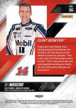 2017 Panini Absolute - Spectrum Gold #36 Clint Bowyer Back