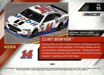 2017 Panini Absolute - Spectrum Gold #95 Clint Bowyer Back