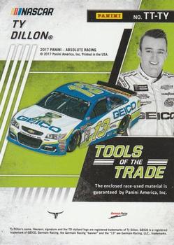 2017 Panini Absolute - Tools of the Trade #TT-TY Ty Dillon Back