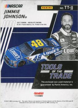 2017 Panini Absolute - Tools of the Trade Spectrum Silver #TT-JJ Jimmie Johnson Back