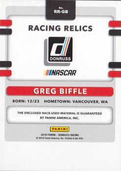 2018 Donruss - Racing Relics #RR-GB Greg Biffle Back