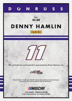 2018 Donruss - Retro Relics 1985 Black #85-DH Denny Hamlin Back