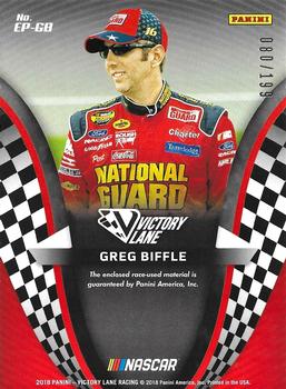 2018 Panini Victory Lane - Engineered to Perfection Gold #EP-GB Greg Biffle Back