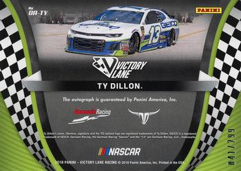 2018 Panini Victory Lane - Octane Autographs #OA-TY Ty Dillon Back