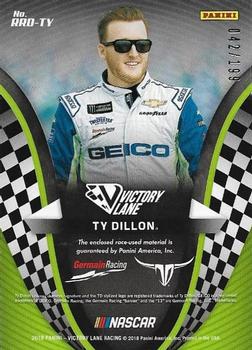 2018 Panini Victory Lane - Race Ready Dual Materials Gold #RRD-TY Ty Dillon Back