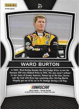 2018 Panini Prizm #27 Ward Burton Back