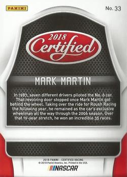 2018 Panini Certified - Gold #33 Mark Martin Back