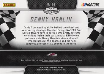 2018 Panini Certified - Skills Mirror Green #S6 Denny Hamlin Back