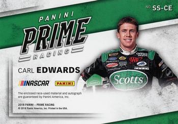 2018 Panini Prime - Signature Swatches #SS-CE Carl Edwards Back