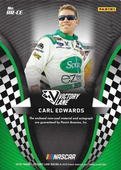 2018 Panini Victory Lane - Remarkable Remnants #RR-CE Carl Edwards Back