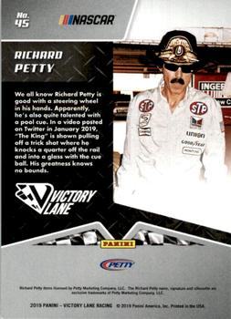 2019 Panini Victory Lane #45 Richard Petty Back