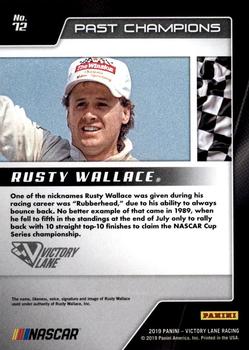 2019 Panini Victory Lane #72 Rusty Wallace Back