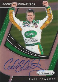 2019 Panini Prizm - Scripted Signatures Black Prizm #SS-CE Carl Edwards Front