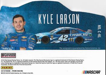 2019 Panini Prime - Prime Cars Die Cut Signatures Platinum Blue #C-KL Kyle Larson Back