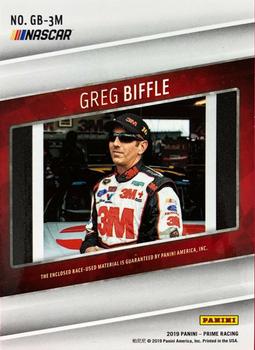 2019 Panini Prime - Prime Jumbo Prime Colors #GB-3M Greg Biffle Back