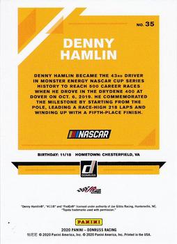 2020 Donruss - Orange #35 Denny Hamlin Back