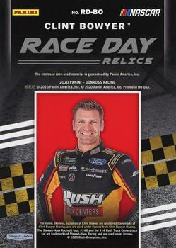 2020 Donruss - Race Day Relics Holo Gold #RD-BO Clint Bowyer Back