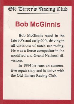 1994 Old Timer's Racing Club #NNO Bob McGinnis Back