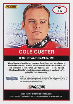 2020 Panini Chronicles - Score Autographs #16 Cole Custer Back