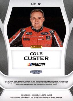 2020 Panini Chronicles - Limited Blue #16 Cole Custer Back