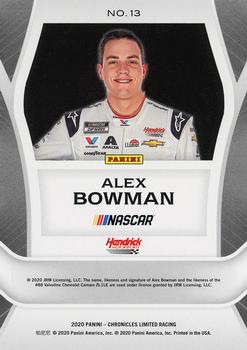 2020 Panini Chronicles - Limited Red #13 Alex Bowman Back