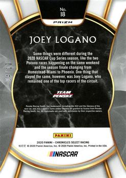 2020 Panini Chronicles - Select Gold #18 Joey Logano Back
