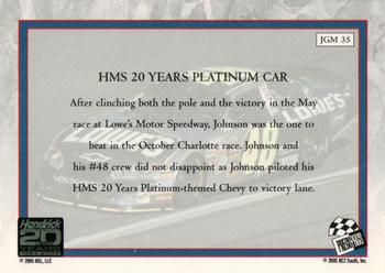 2005 Press Pass Dupont / Lowe's Racing #JGM 35 Jimmie Johnson Back
