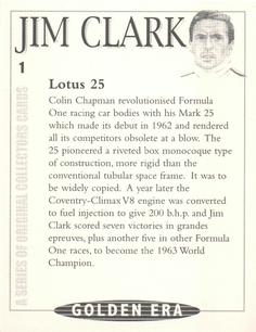 1998 Golden Era Jim Clark #1 Jim Clark Back