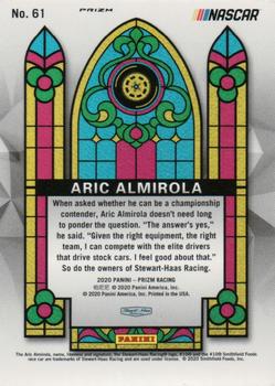 2020 Panini Prizm - Red and Blue Hyper Prizm #61 Aric Almirola Back