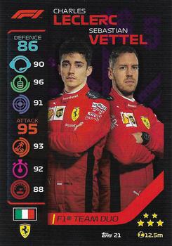 2020 Topps Turbo Attax Formula 1 #21 Charles Leclerc / Sebastian Vettel Front