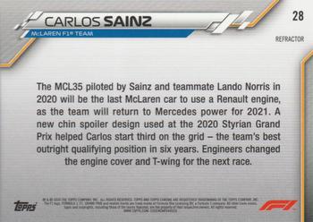 2020 Topps Chrome Formula 1 - Refractor #28 Carlos Sainz Back