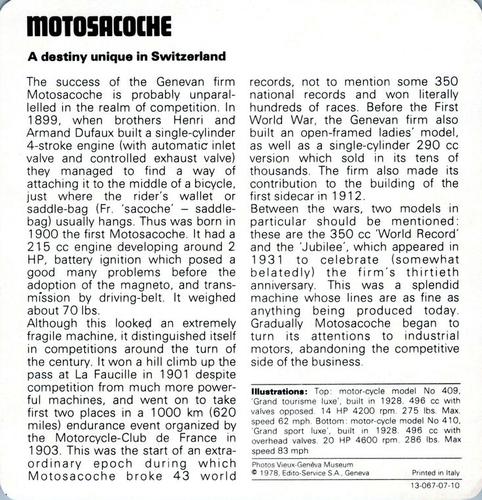 1978-80 Auto Rally Series 7 #13-067-07-10 Motosacoche Back