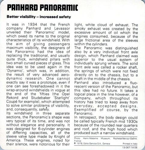 1978-80 Auto Rally Series 14 #13-067-14-06 Panhard Panoramic Back