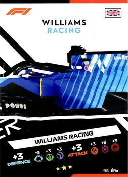 2021 Topps Turbo Attax Formula 1 #98 Williams Racing Car Puzzle Middle Front