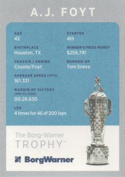 2018 BorgWarner Trophy Cards #NNO A.J. Foyt Back