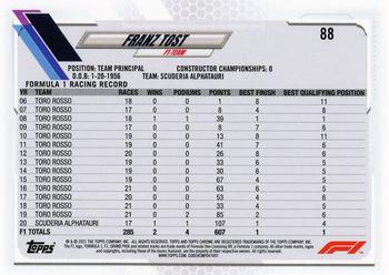 2021 Topps Chrome Formula 1 #88 Franz Tost Back