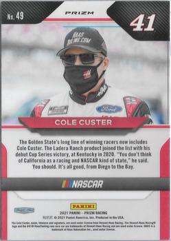 2021 Panini Prizm - Hyper Prizm Green and Yellow #49 Cole Custer Back