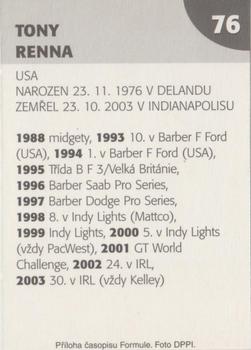2003 Formule #76 Tony Renna Back