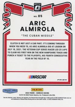 2022 Donruss - Optic Lime Green Pulsar #85 Aric Almirola Back